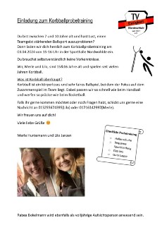 Korbball Probetraining 7 - 10 Jahre